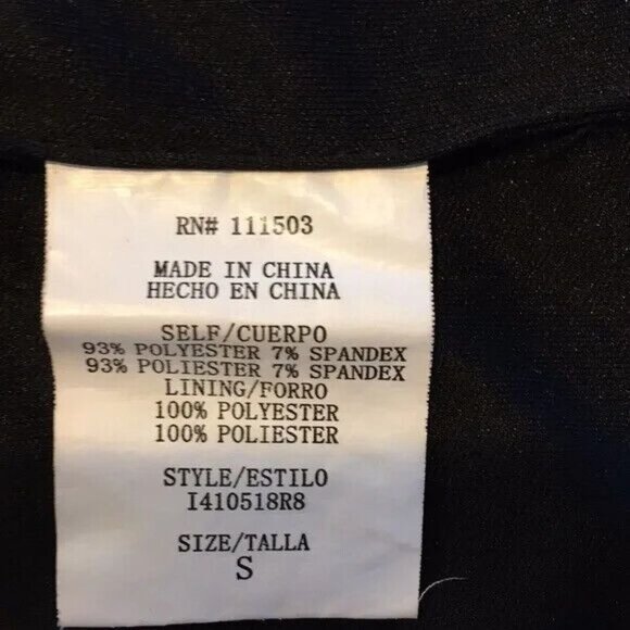 As U Wish Dress Bodycon Copper Black Sequins Low Scoop Back 3/4 Sleeve Small - Picture 6 of 7